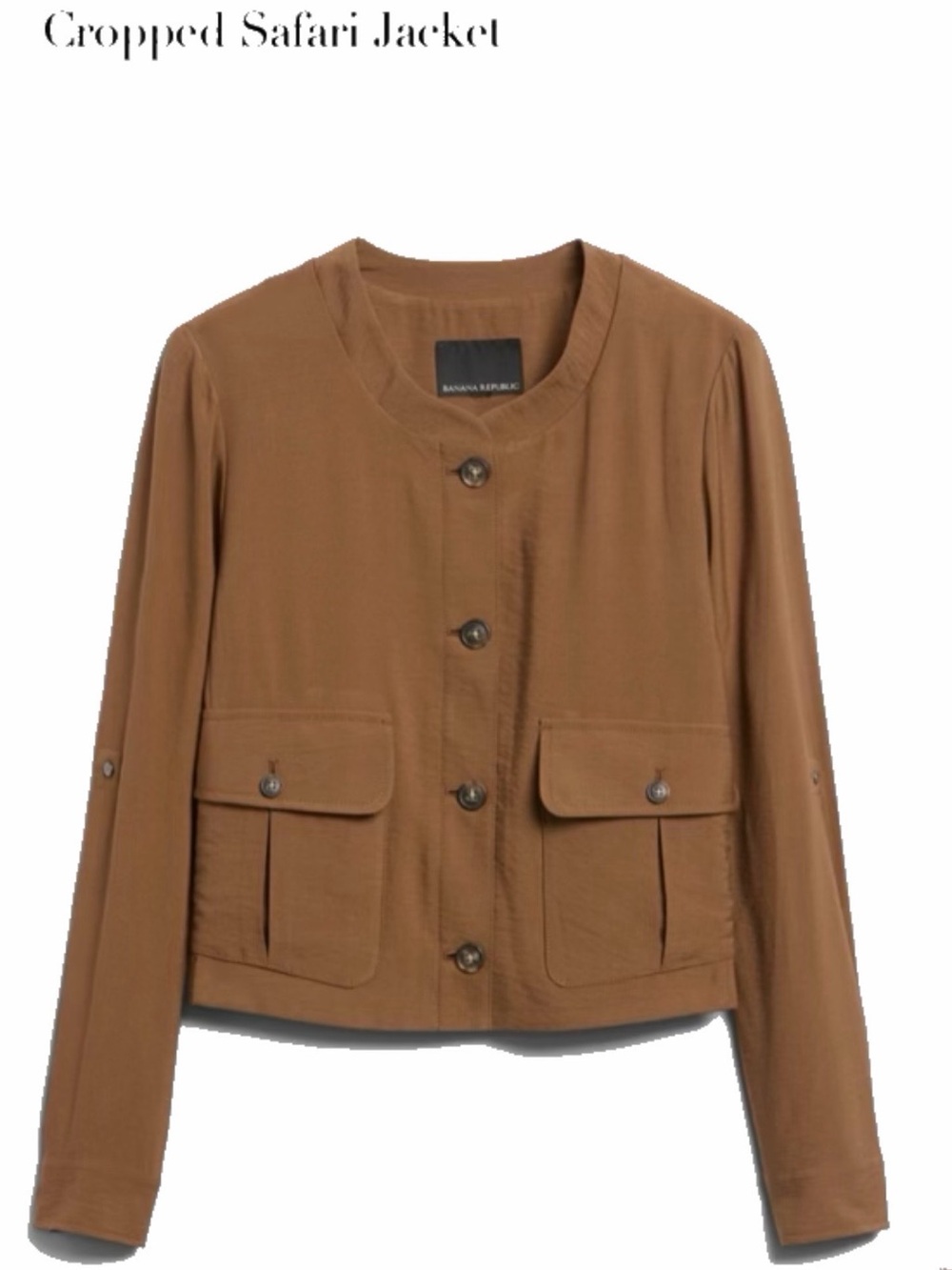Banana Republic Cropped Utility Jacket - Cognac Brown